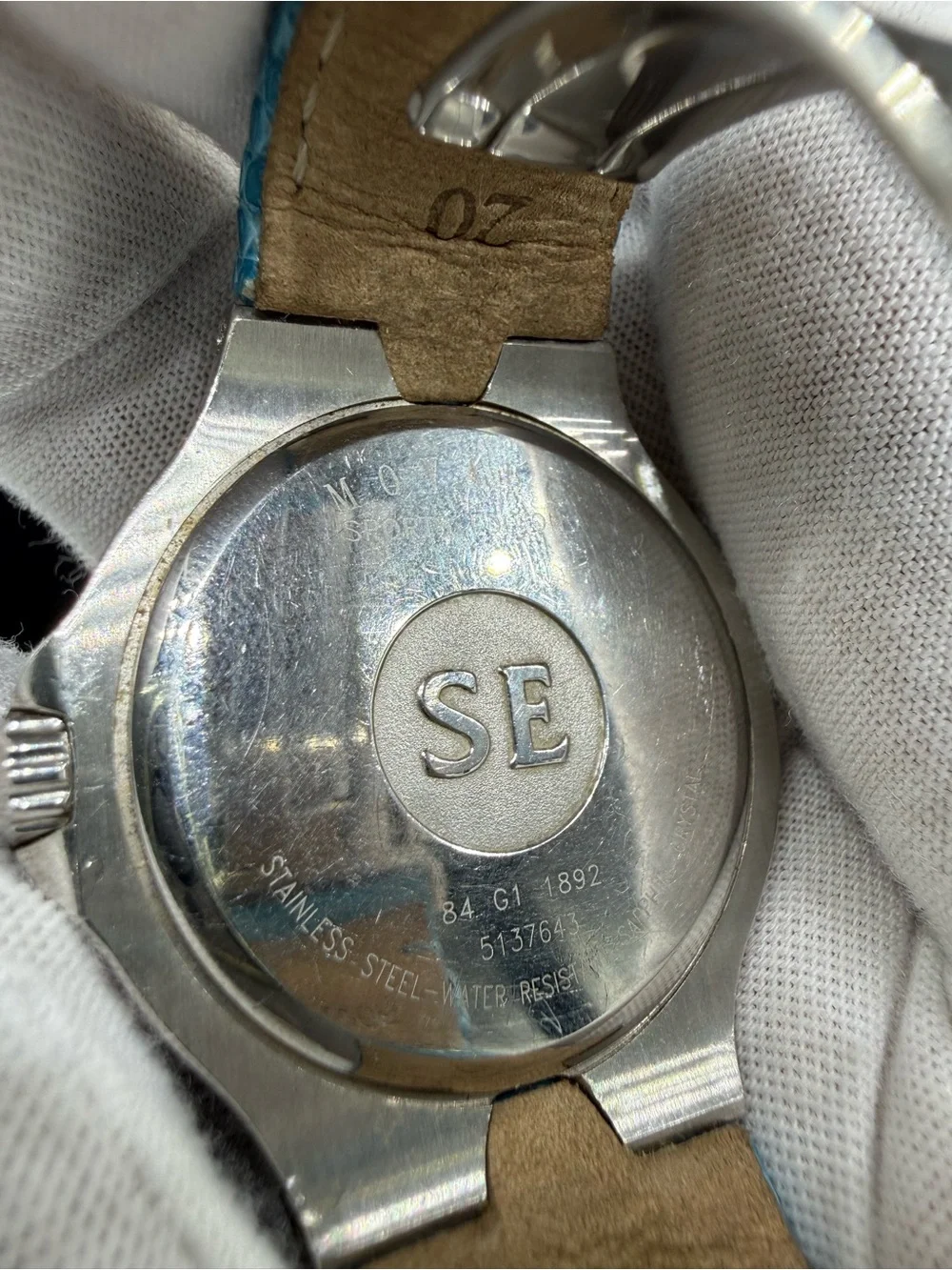 Movado SE Unisex Mother of Pearl Dial Factory Lizard Strap Watch
